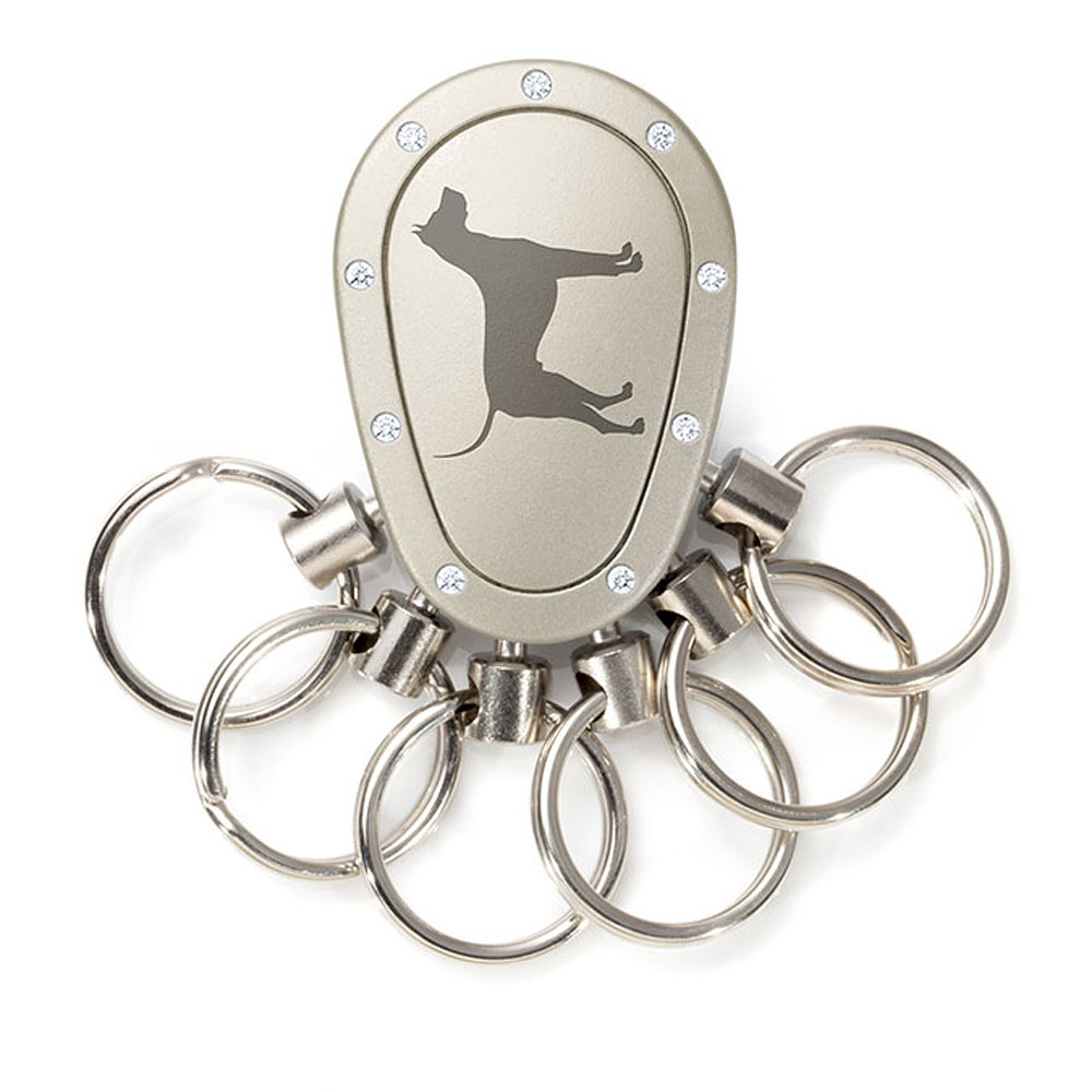 Spikey Motiv Dogge, Nickel matt Swarovski